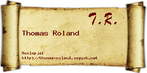 Thomas Roland névjegykártya